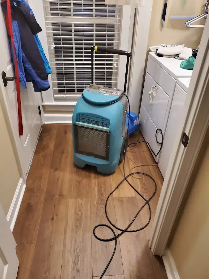 Commercial dehumidifier deployed for Flood Damage Cleanup in Scotia